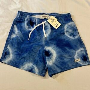 Bather Swim Trunks 5.5” Blue Ne-Maki Shibori Jelly Pattern Lined Shorts Men’s M